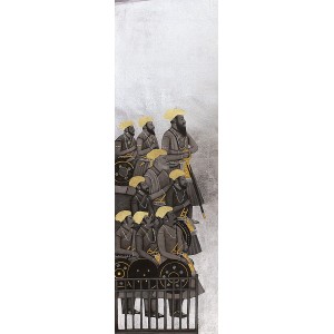 Shamsuddin Tanwri, 13 x 42 Inch, Graphite Gold and Silver Leaf on Paper, Figurative Painting, AC-SUT-076